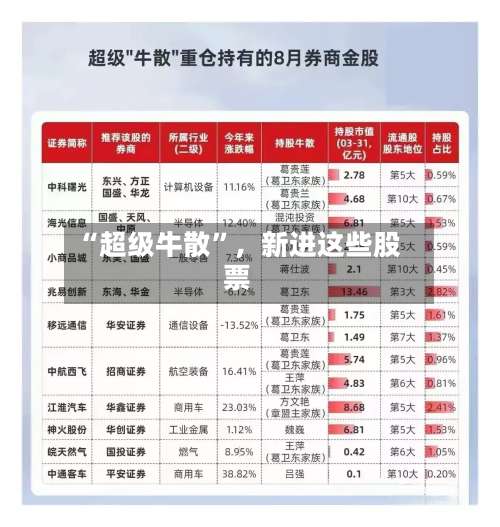 “超级牛散”	，新进这些股票-第2张图片