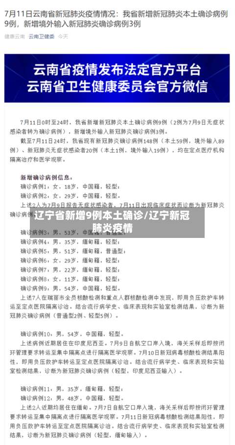 辽宁省新增9例本土确诊/辽宁新冠肺炎疫情