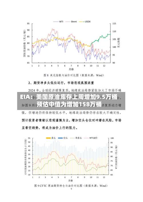 EIA：美国原油库存上周增加9.5万桶 预估中值为增加158万桶