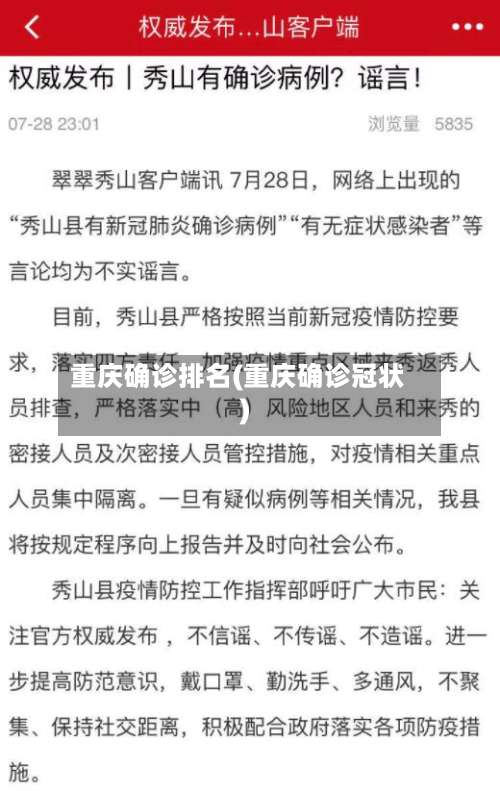 重庆确诊排名(重庆确诊冠状)