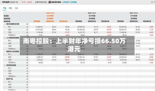 南粤控股：上半财年净亏损66.50万港元-第2张图片