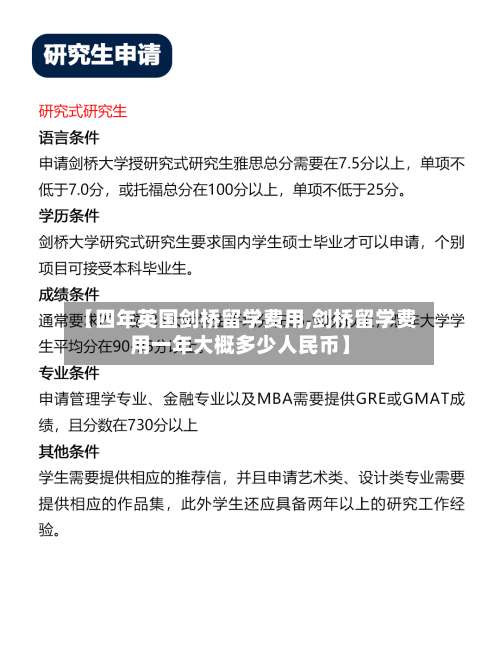 【四年英国剑桥留学费用,剑桥留学费用一年大概多少人民币】-第2张图片