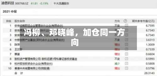 冯柳	、邓晓峰	，加仓同一方向-第2张图片
