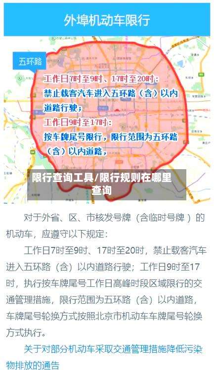 限行查询工具/限行规则在哪里查询