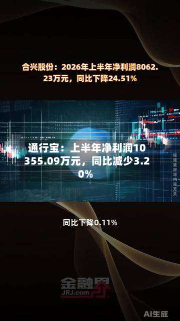 通行宝：上半年净利润10355.09万元	，同比减少3.20%-第2张图片