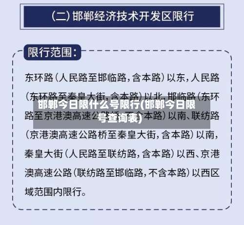 邯郸今日限什么号限行(邯郸今日限号查询表)-第2张图片