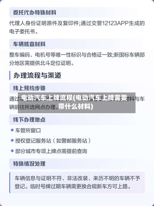 电动汽车上牌流程(电动汽车上牌需要带什么材料)