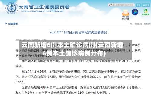 云南新增6例本土确诊病例(云南新增6例本土确诊病例分布)