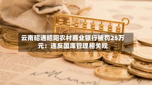 云南昭通昭阳农村商业银行被罚25万元:违反国库管理相关规-第3张图片