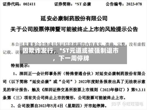 因欺诈发行	，*ST元道或被强制退市，下一周停牌-第2张图片