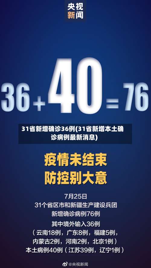31省新增确诊36例(31省新增本土确诊病例最新消息)