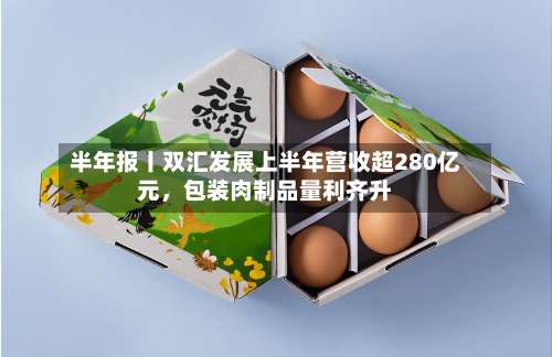 半年报丨双汇发展上半年营收超280亿元	，包装肉制品量利齐升-第1张图片