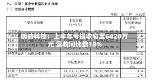 明略科技:上半年亏损收窄至6420万元 营收同比增18%-第1张图片