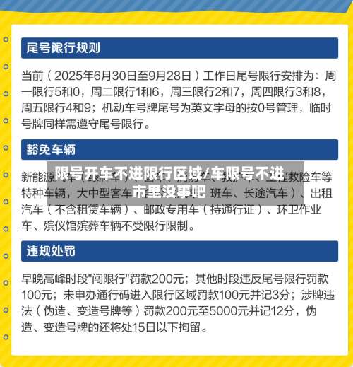 限号开车不进限行区域/车限号不进市里没事吧-第2张图片