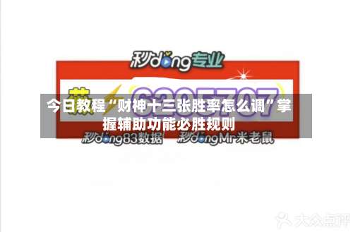 今日教程“财神十三张胜率怎么调”掌握辅助功能必胜规则