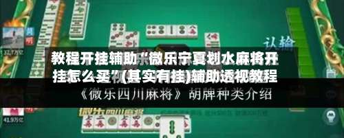教程开挂辅助“微乐宁夏划水麻将开挂怎么买”(其实有挂)辅助透视教程-第2张图片