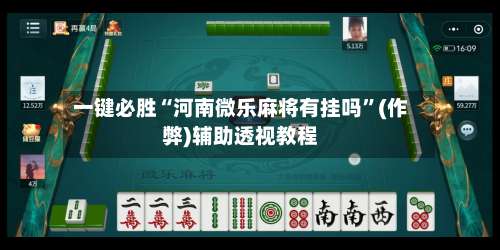 一键必胜“河南微乐麻将有挂吗”(作弊)辅助透视教程-第2张图片